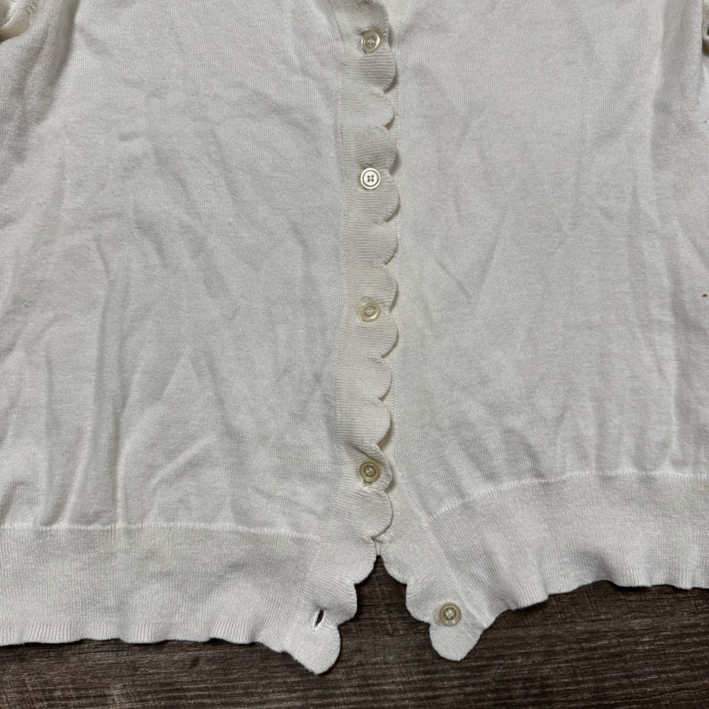 Kate Spade New York Scallop Trim Cardigan Size Large - Picture 2 of 8